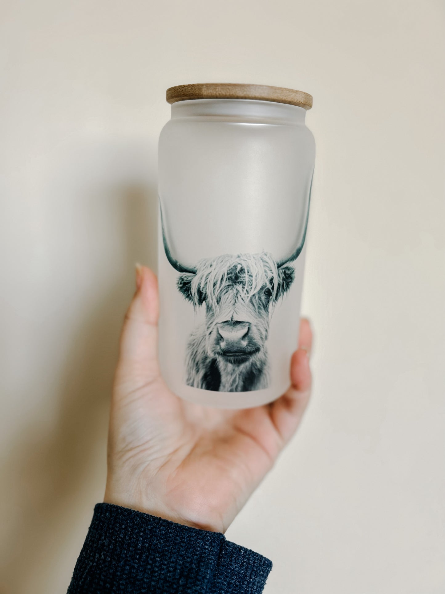 Highland Cow Glass Cup