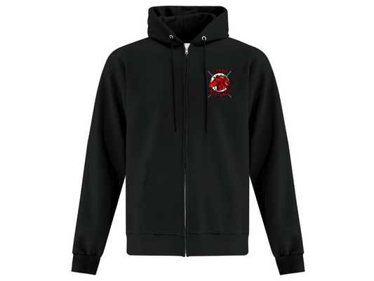 Clyde Mustangs Full Zip Sweater - Chest Logo