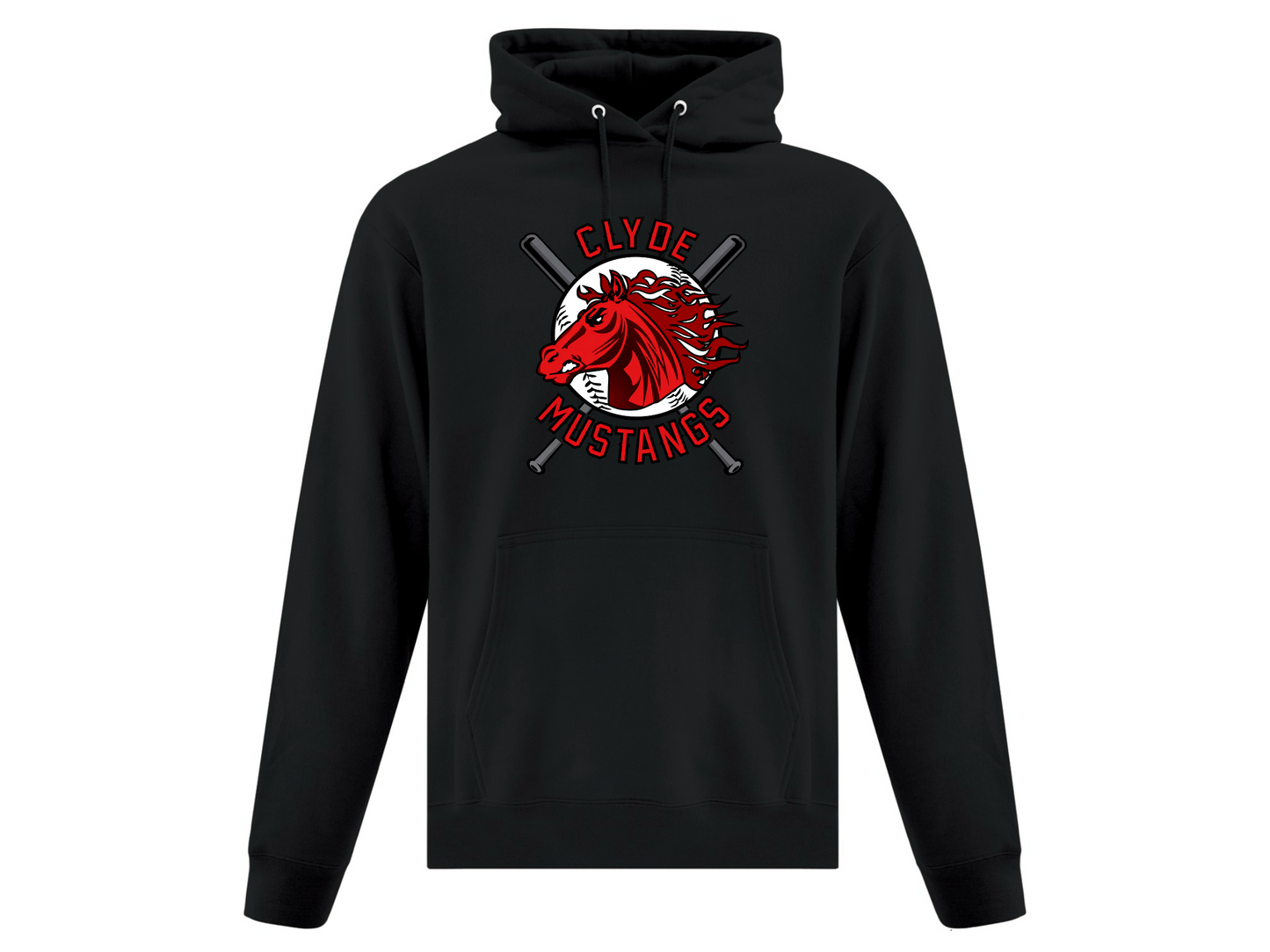 Clyde Mustangs Hoodie - Front Full Logo